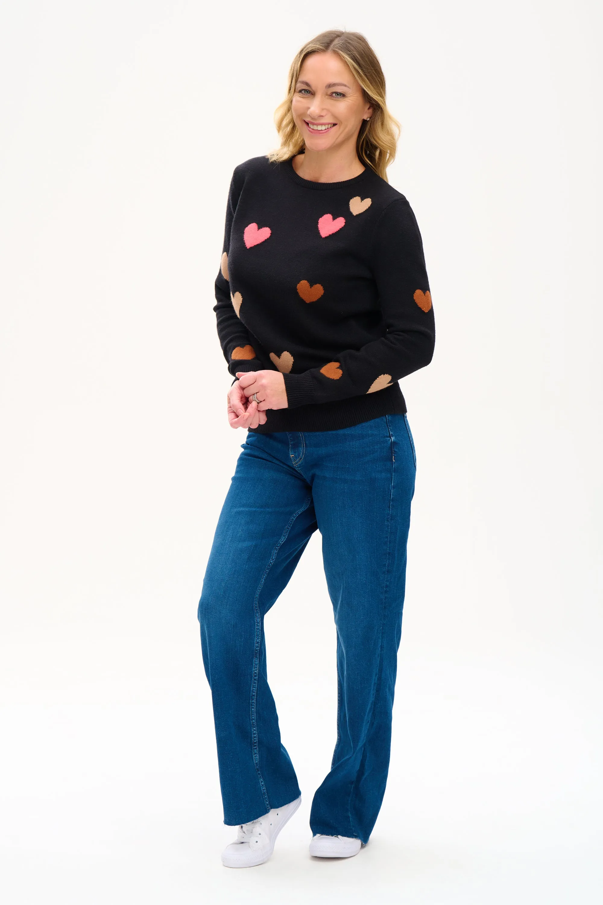 Stacey Jumper - Black, Scattered Hearts