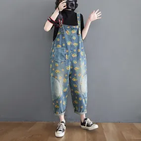 Sunflower Printed Denim Overall