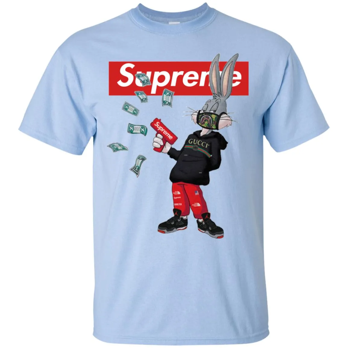 Supreme Rabbit Gucci Gang T-shirt Men Cotton T-Shirt