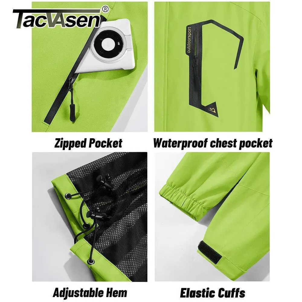 TACVASEN Men's Lightweight Spring Autumn Jackets -Mesh Lined Waterproof Raincoat for Outdoor Fishing Hiking Windbreaker