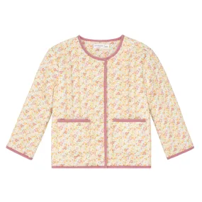 unisex marigold floral quilted jacket