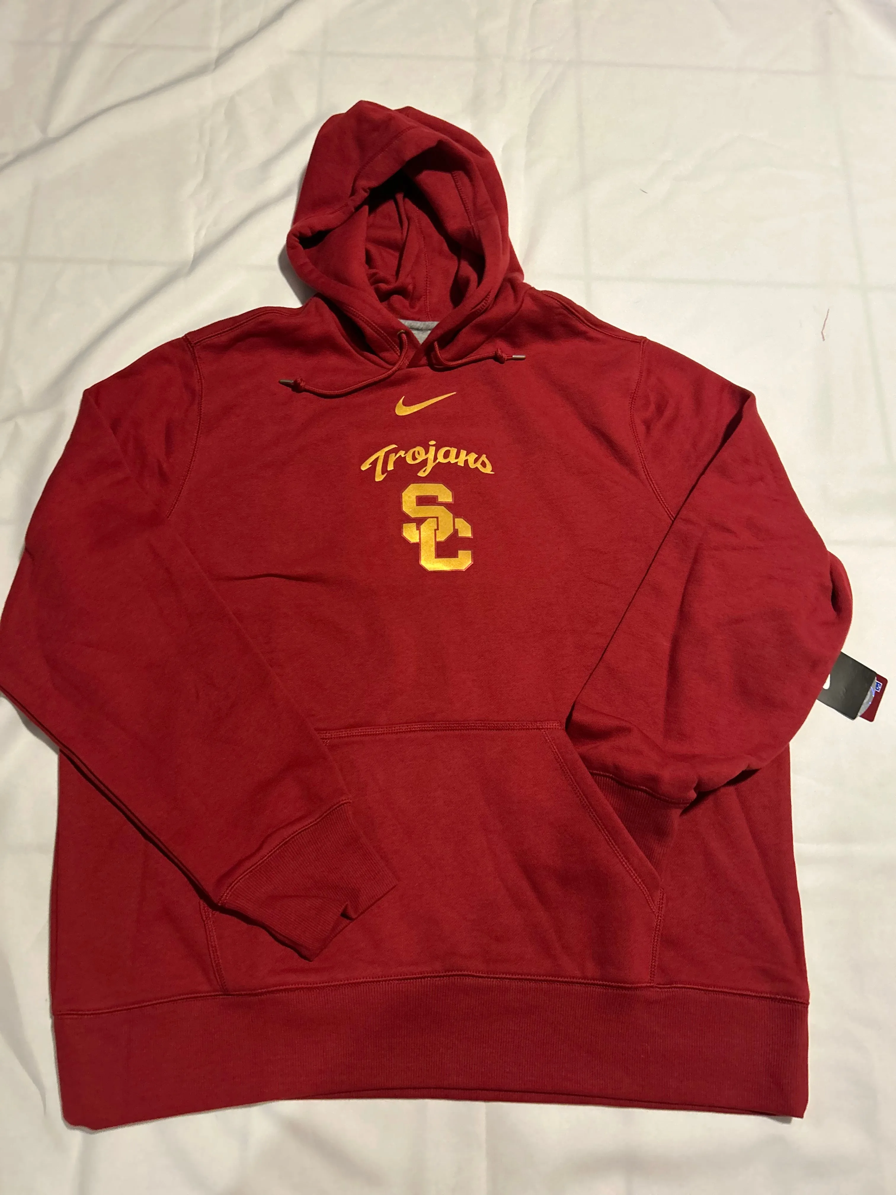 USC Trojans Nike Cardinal with Yellow Letters Pocket Mens Pullover Hoodie