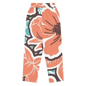 Valentines Day Wide Leg Joggers - Flower (Glamourange Valentine Day Gifts Wide Leg Joggers - Design 003)