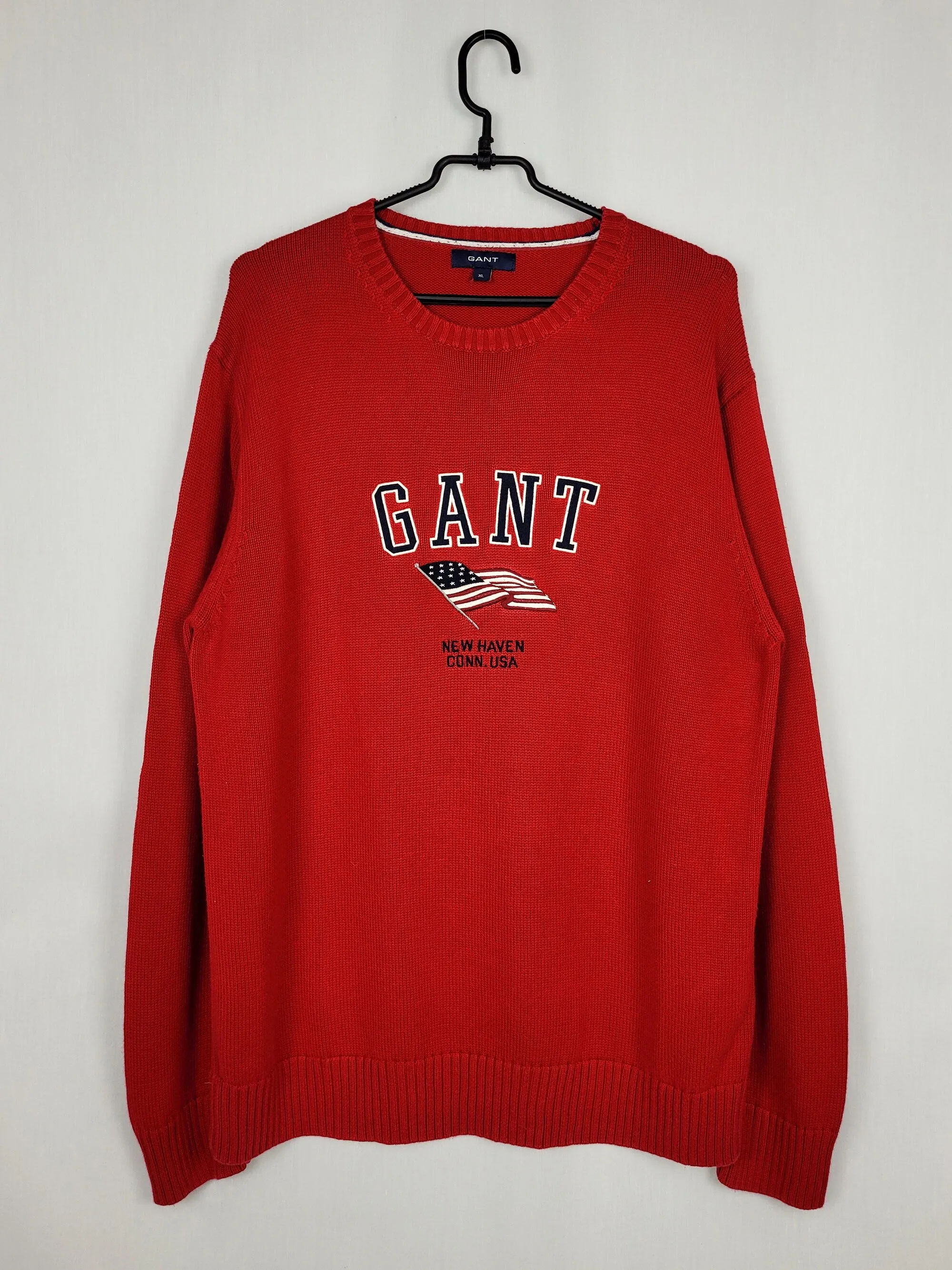 Vintage 90s GANT red logo print oversized jumper top