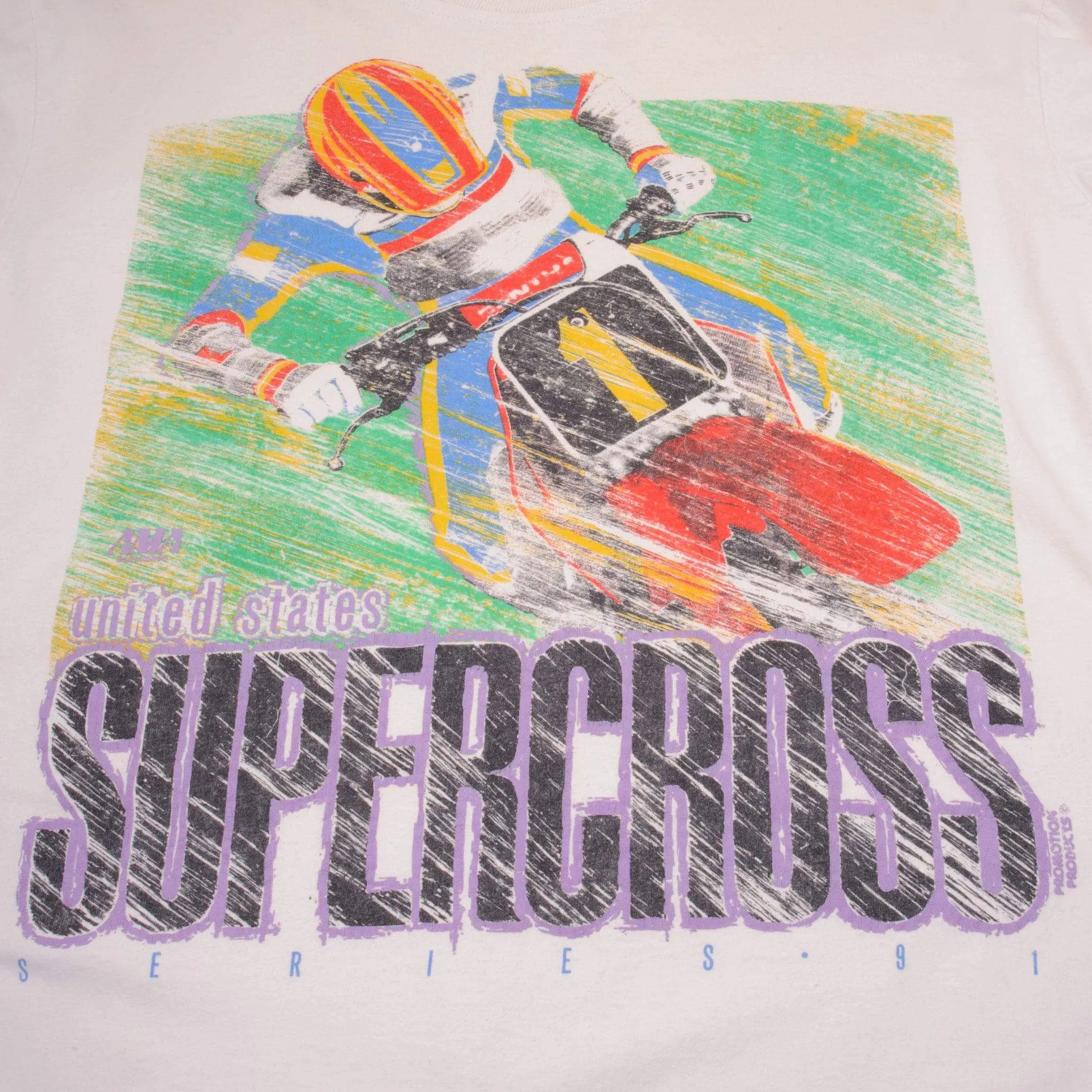 VINTAGE AMA MOTOCROSS USA SUPERCROSS 1991 LONG SLEEVE TEE SHIRT SIZE XL