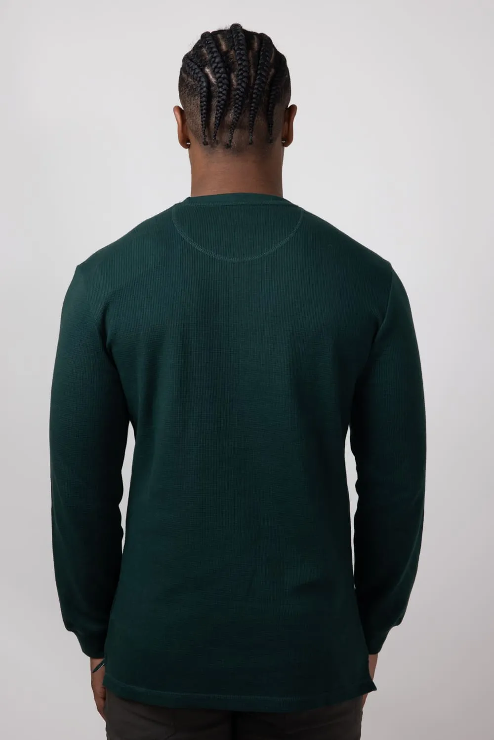 Weatherproof Vintage Waffle Crewneck Shirt for Men in Pine | F2430246GK-PINE