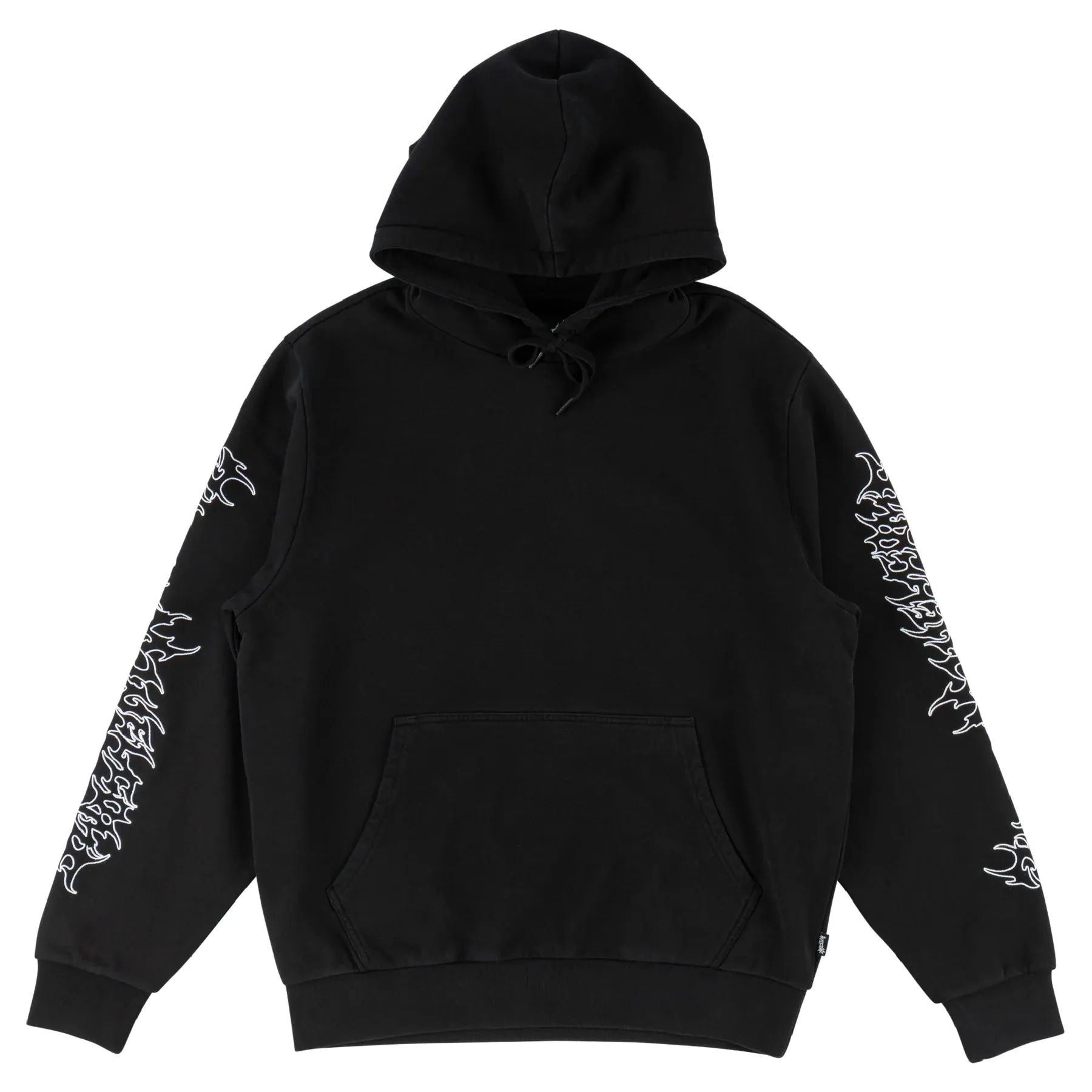 Welcome Skateboards Barb Sleeve Embroidered Pigment-Dyed Hoodie - Black