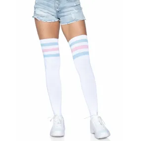 White Athletic Thigh-High Hosiery for Adults