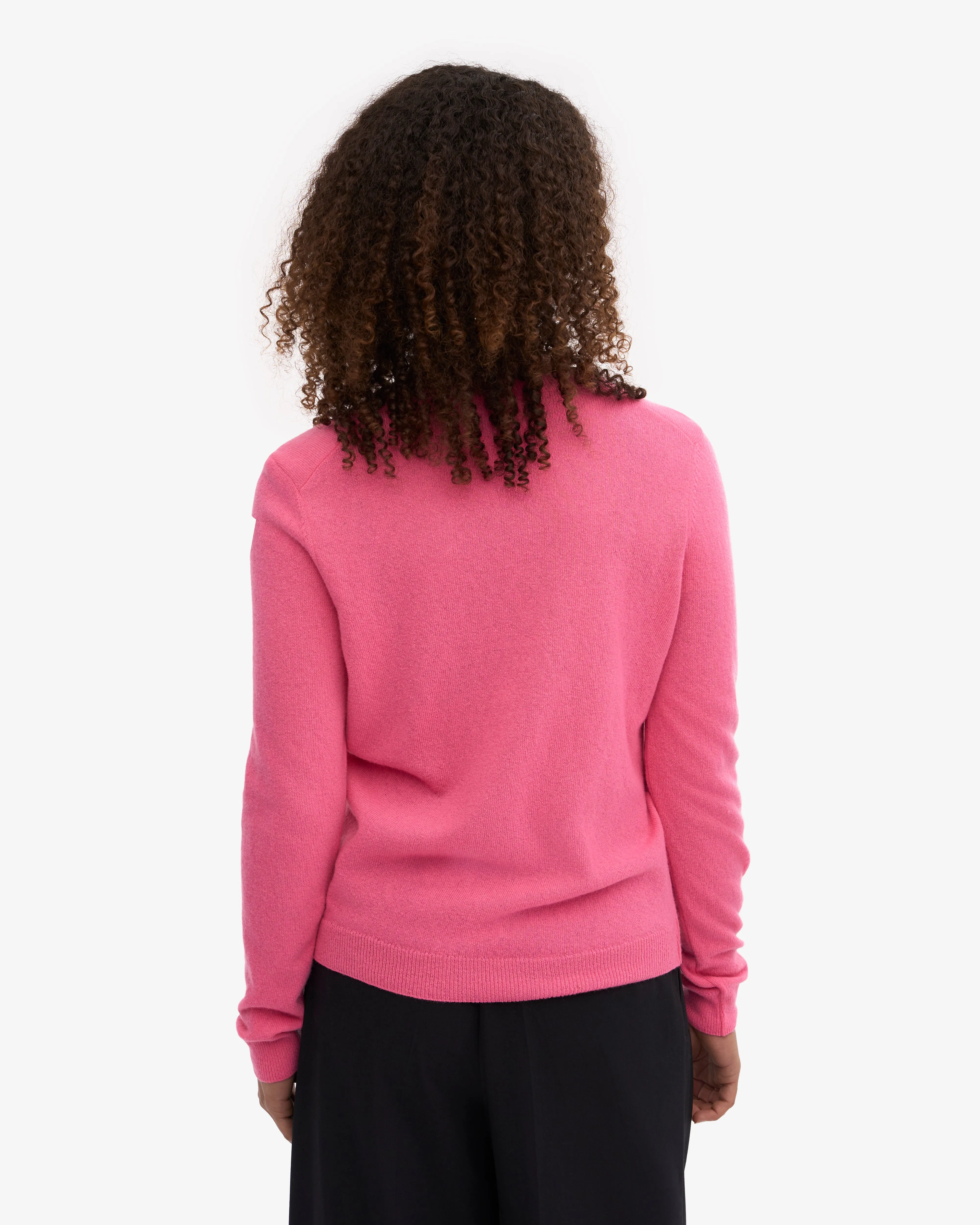 Women Light Merino Wool Crew - Bubblegum Pink