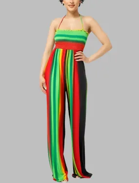 WOMEN "Vibrant Jamaican-Inspired Sleeveless Jumpsuit"