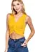 Women's Sleeveless V-Neck Front Twist Knot Knit Top