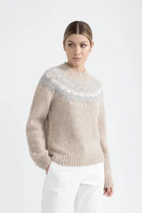 Wool and alpaca jacquard sweater