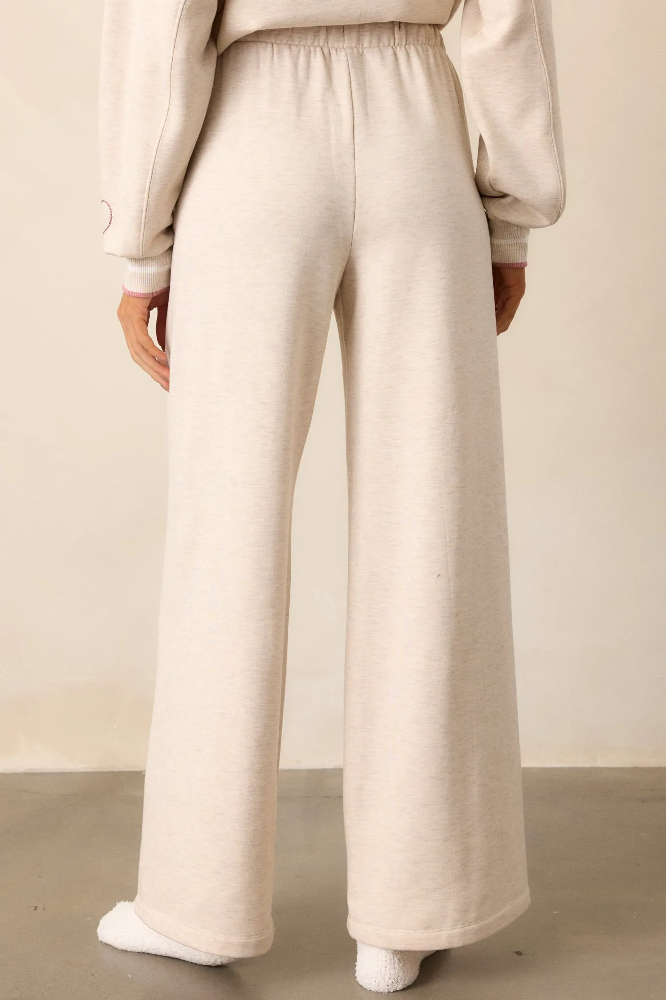 Z Supply Homebody Oatmeal Fleece Wide Leg Pants