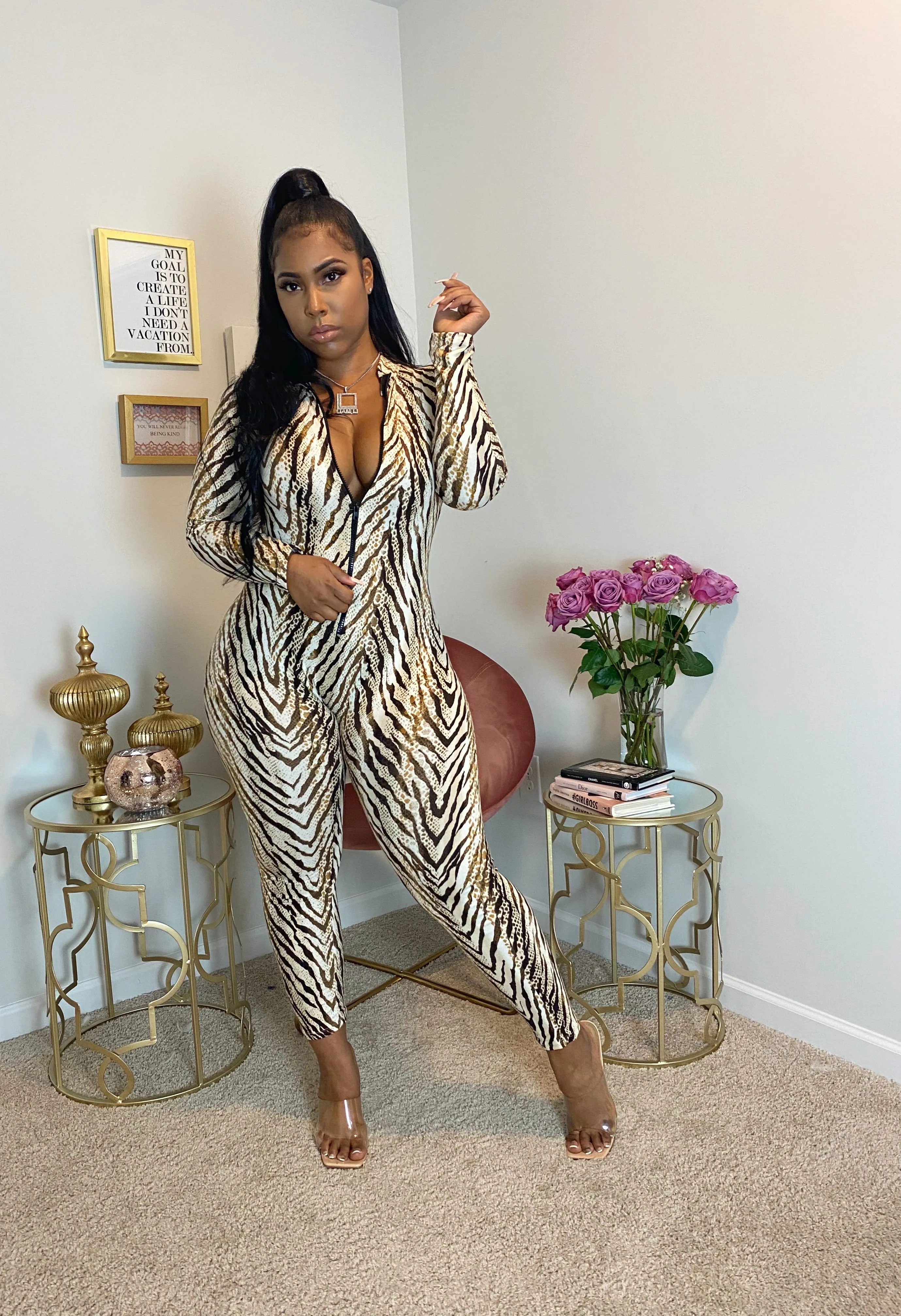 Zebra Nudes Jumpsuit