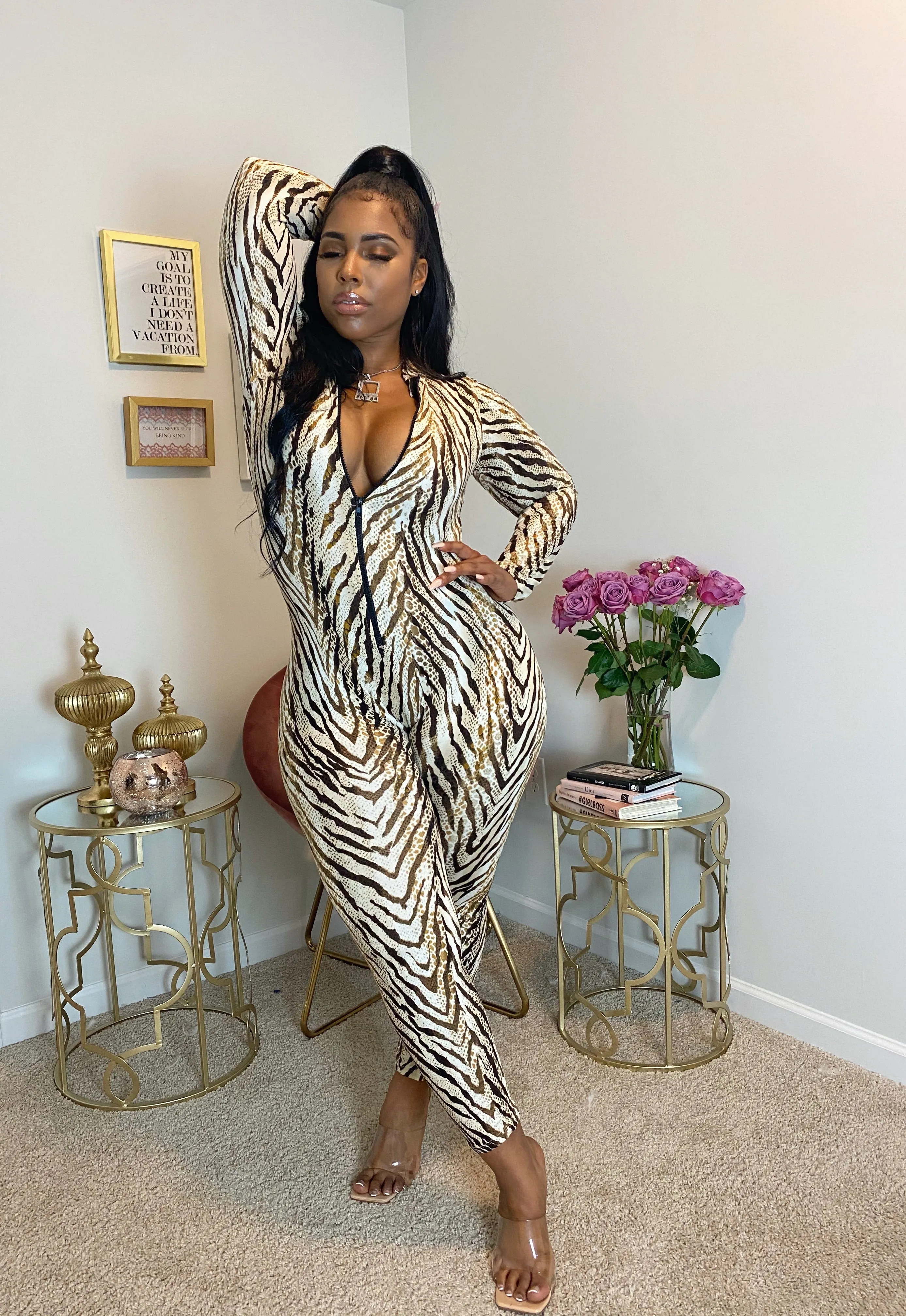 Zebra Nudes Jumpsuit